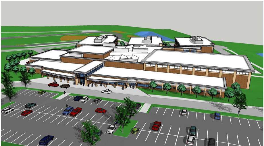 A rendering of the new consolidated Pulaski County middle school